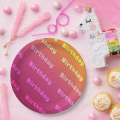 Geburtstag (Duellfarbe rosa) Pappteller (Party)