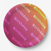 Geburtstag (Duellfarbe rosa) Pappteller (Vorderseite)