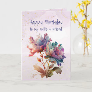 Geburtstag Ehefrau & Freundin Grafik Kunst Rose Bl Karte