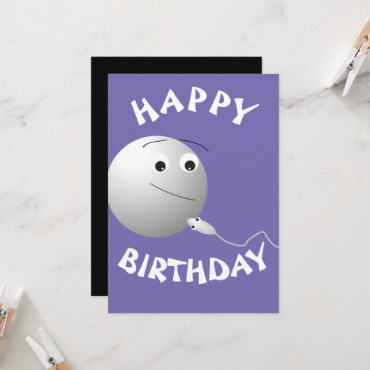 Geburtstag, Ei, Sperma, glücklicher Geburtstag, Li Einladung (Vorderseite/Rückseite Beispiel)