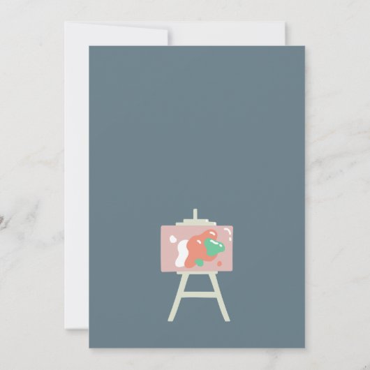 Geburtstag einer farbigen Malerpinsel Einladung (Rückseite)