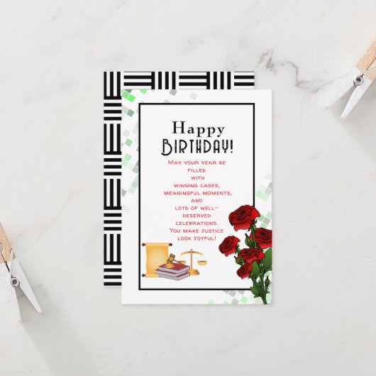 Geburtstag eines Anwalts Karte (Vorderseite/Rückseite Beispiel)