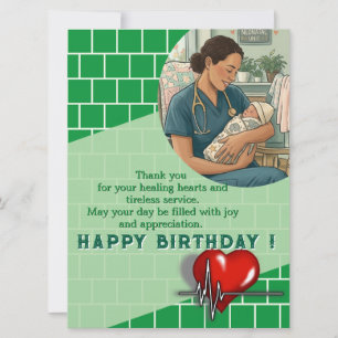 Geburtstag eines Arztes im stilvollen Design Karte