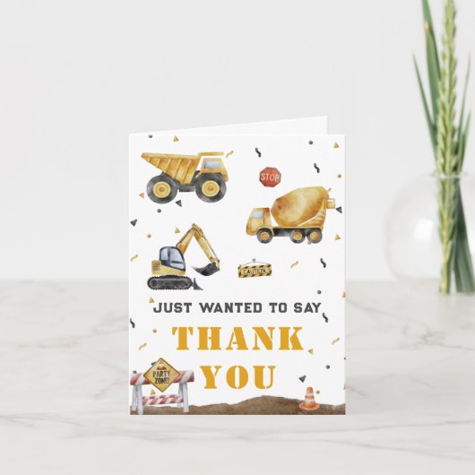 Geburtstag eines Baujungen Dankeskarte (Vorderseite)