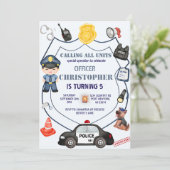 Geburtstag eines bewundernswerten Polizeibeamten Einladung (Stehend Vorderseite)