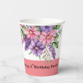 Geburtstag eines Blume-Liebhabers Pappbecher (Rückseite)