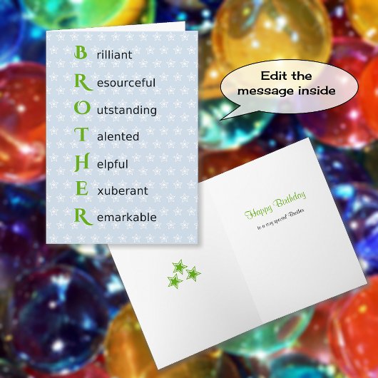 Geburtstag eines Bruder-Text-Sterns Karte