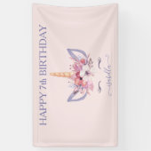 Geburtstag eines Einhornblütenwassers Banner (Vertikal)