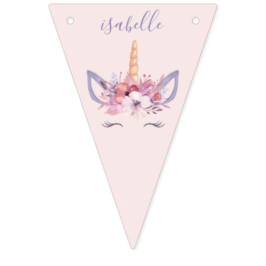 Geburtstag eines Einhornblütenwassers Wimpelkette (Erste Fahne)