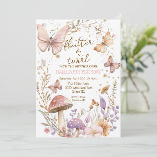Geburtstag eines Fairy-Schmetterling, während Part Einladung