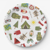 Geburtstag eines glücklichen Camper-Jungen Pappteller (Vorderseite)
