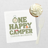 Geburtstag eines glücklichen Camper-Jungen Serviette