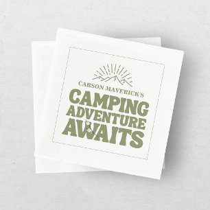 Geburtstag eines glücklichen Camper-Jungen Serviette