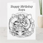 Geburtstag eines großen Personalisierten Mädchen m Karte (Vorderseite)