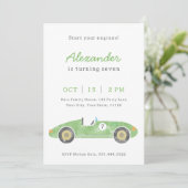 Geburtstag eines grünen Rennwagens Ankündigung (Stehend Vorderseite)