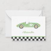 Geburtstag eines grünen Rennwagens Mitteilungskarte (Vorderseite)