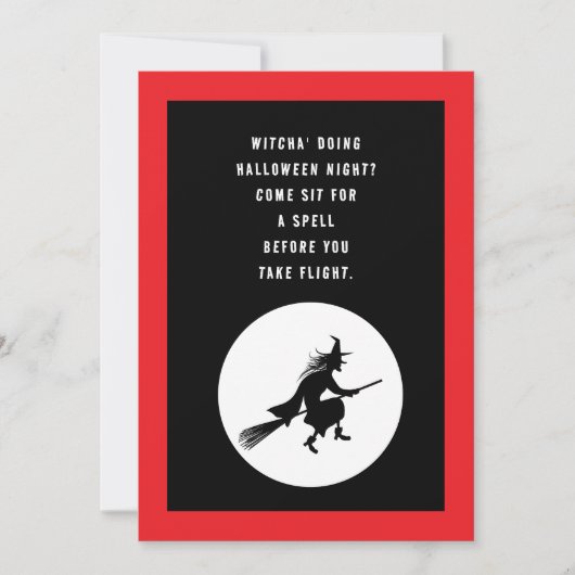 Geburtstag eines Kindes - kleine Hexe Einladung (Vorderseite)