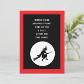 Geburtstag eines Kindes - kleine Hexe Einladung (Stehend Vorderseite)