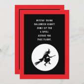 Geburtstag eines Kindes - kleine Hexe Einladung (Vorne/Hinten)