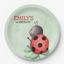 Geburtstag eines Ladybugs auf einer Wiese, Aquarel