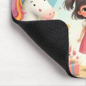 Geburtstag eines Mädchens mit Unicorns & Rainbow Mousepad (Ecke)
