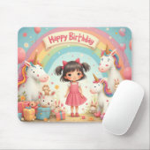Geburtstag eines Mädchens mit Unicorns & Rainbow Mousepad (Mit Mouse)