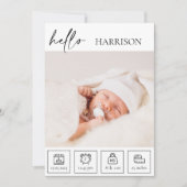 Geburtstag eines Neugeborenen Ankündigung Foto Col (Vorderseite)