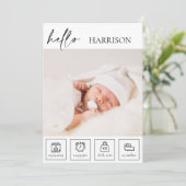 Geburtstag eines Neugeborenen Ankündigung Foto Col (Stehend Vorderseite)