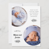 Geburtstag eines Neugeborenen Ankündigung Foto Col (Rückseite)