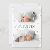 Geburtstag eines Neugeborenen Ankündigung Foto Col (Rückseite)