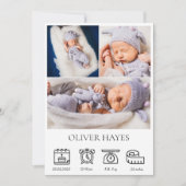 Geburtstag eines Neugeborenen Ankündigung Foto Col (Vorderseite)
