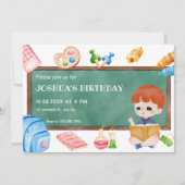 Geburtstag eines niedlichen Schuljungen Einladung (Vorderseite)