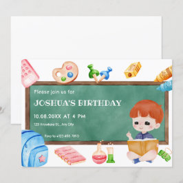 Geburtstag eines niedlichen Schuljungen Einladung