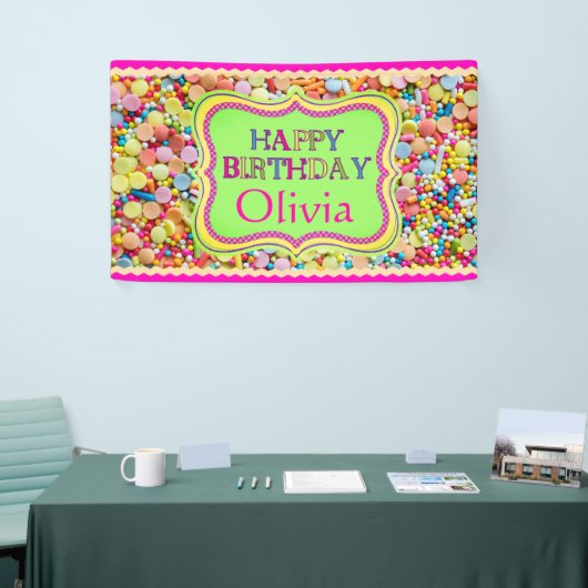 Geburtstag eines personalisierten Mädchens Banner (Messeveranstaltung)