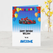 Geburtstag eines Rennwagenjungen Karte (Gelbe Blume)