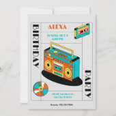 Geburtstag eines Retro-Musikspielers Einladung (Vorderseite)