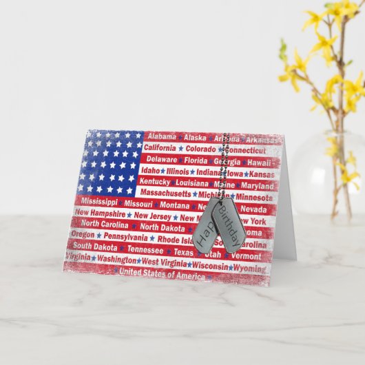 Geburtstag eines Soldaten Karte (Gelbe Blume)