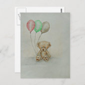 Geburtstag eines Teddybären Postkarte (Vorne/Hinten)