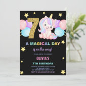 Geburtstag Einhorn Einladung zum Geburtstag (Stehend Vorderseite)