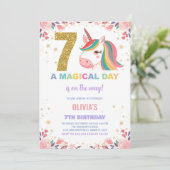 Geburtstag Einhorn Einladung zum Geburtstag (Stehend Vorderseite)