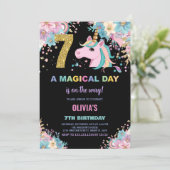 Geburtstag Einhorn Einladung zum Geburtstag (Stehend Vorderseite)