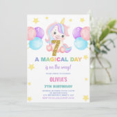 Geburtstag Einhorn Einladung zum Geburtstag (Stehend Vorderseite)