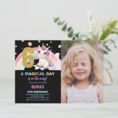 Geburtstag Einhorn Geburtstag Einladung Foto (Stehend Vorderseite)