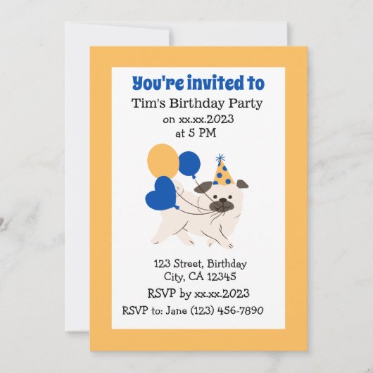 Geburtstag Einladung (Vorderseite)