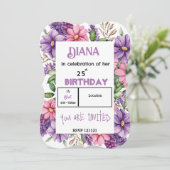 Geburtstag Einladung (Stehend Vorderseite)