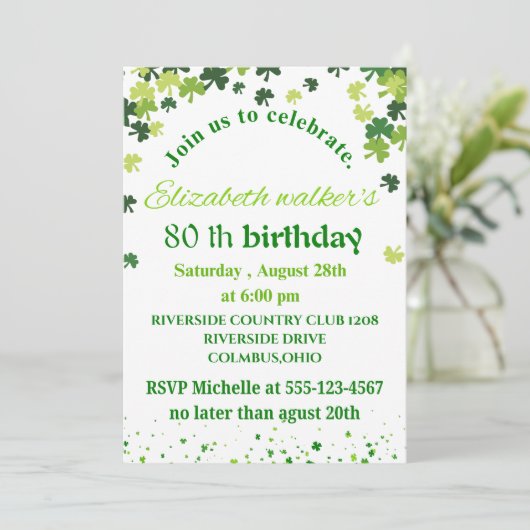 Geburtstag Einladung (Stehend Vorderseite)