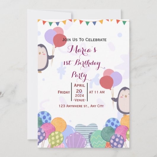 Geburtstag Einladung (Vorderseite)