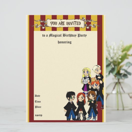 Geburtstag Einladung (Stehend Vorderseite)