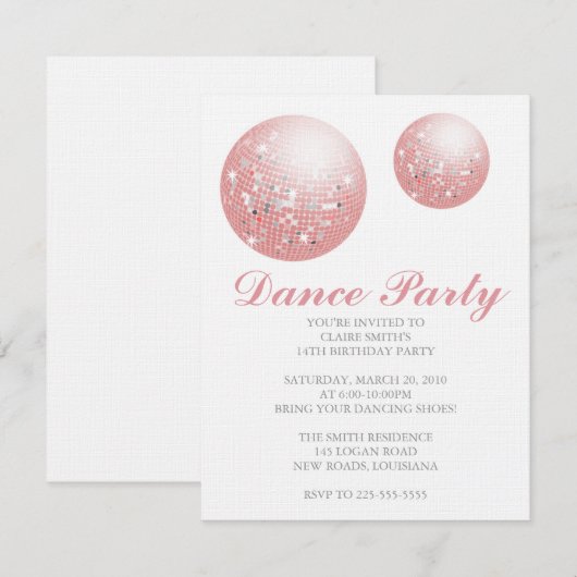 Geburtstag Einladung (Vorne/Hinten)