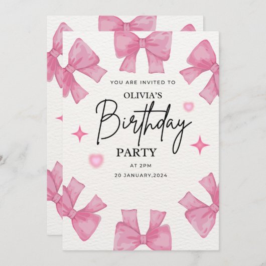 Geburtstag Einladung (Vorne/Hinten)